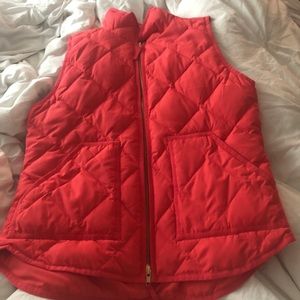 J. Crew Coral Puffer Vest
